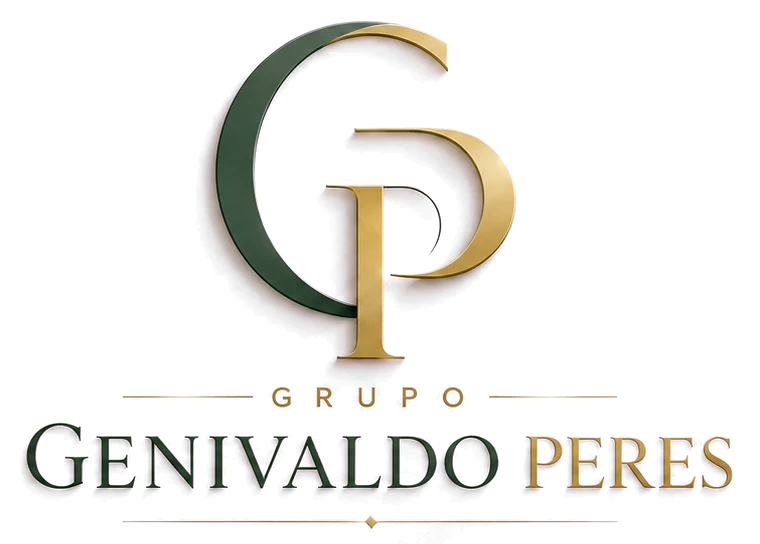 Logo Grupo Genivaldo Peres — monograma GP em verde e dourado